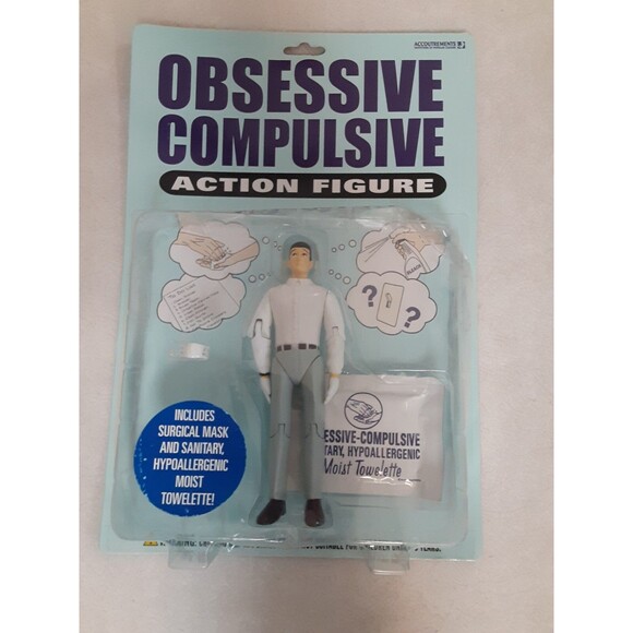 Accoutrements Other - Obsessive Compulsive Action Figure MOC 2005 Face Mask & Moist Towelette NIP